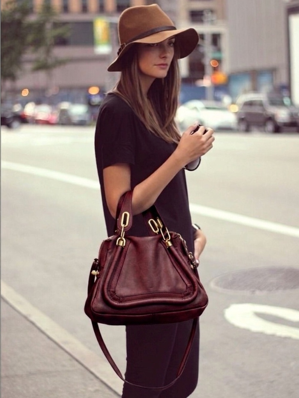 Chloe Medium Paraty Burgundy Handbag - Picture 8 of 16